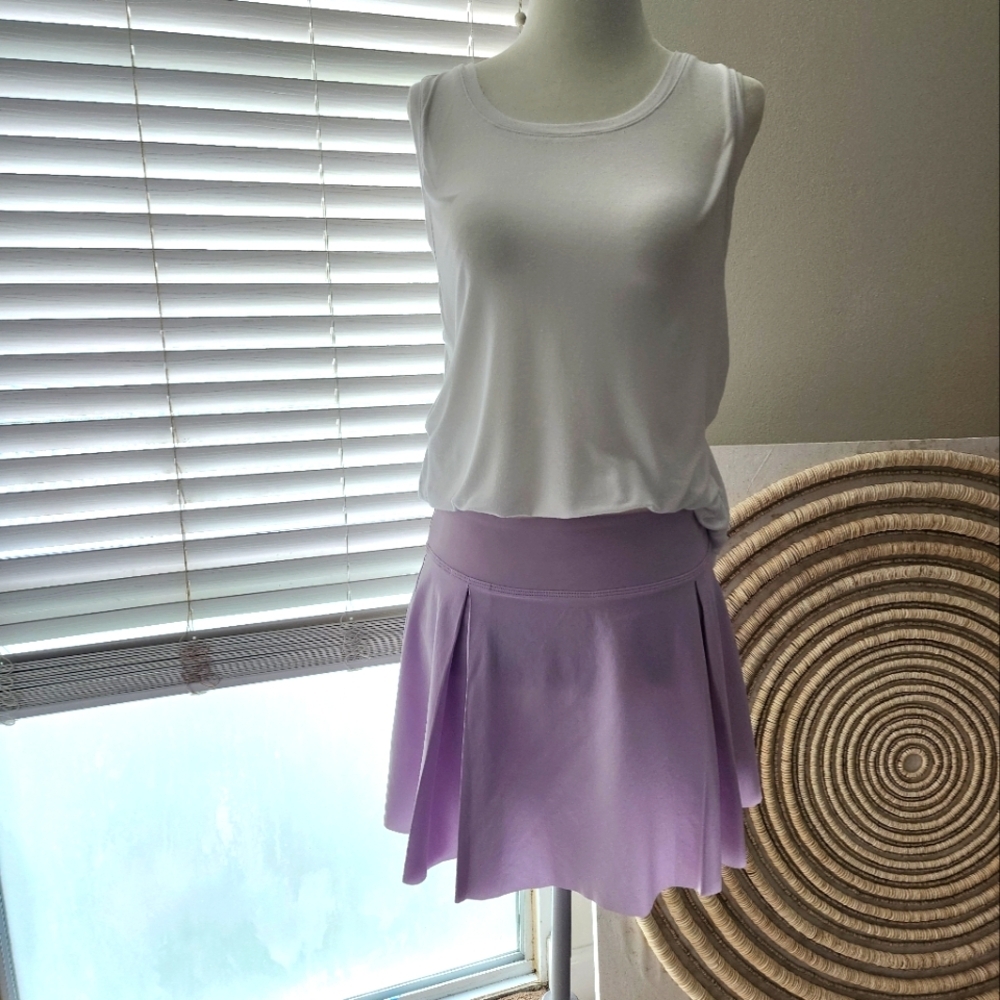 Nike Lavender Pleated Tennis Skort with White Tank